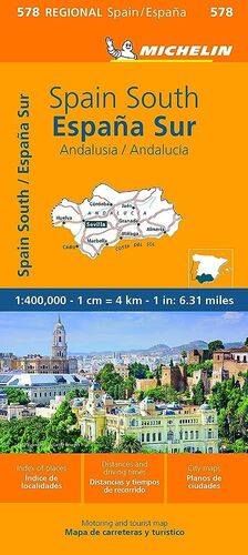 MAPA REGIONAL PLEGABLE 578 ESPAÑA SUR  ANDALUCÍA ESCALA 1:400.000