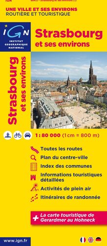 MAPA STRASBOURG ET SES ENVIRONS 1:80.000 -IGN