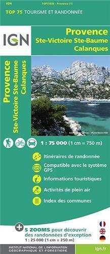 PROVENCE STE-VICTORIE STE-BAUME CALANQUES 1:75.000 -IGN