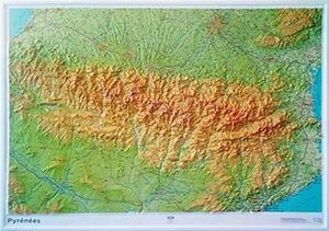 MAPA PYRENEES-PIRINEOS  RELIEVE/RELLEU  1:375.000 -IGN