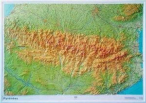 MAPA PYRENEES-PIRINEOS  RELIEVE  1:375.000 -IGN