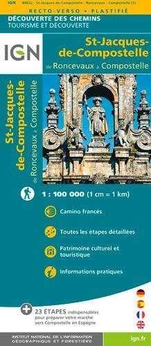 CAMINO DE SANTIAGO DE RONCESVALLES A SANTIAGO 1:100.000