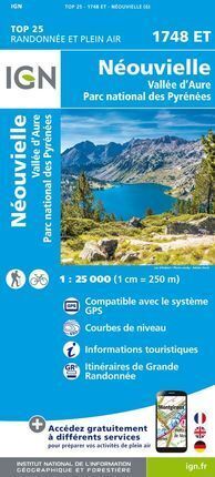 1748 ET NEOUVIELLE VALLE D'AURE MAPA IGN
