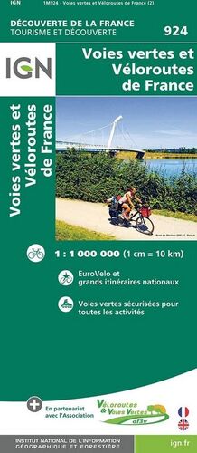 924 VOIES VERTES ET VELOROUTES DE FRANCE 1:1.000.0