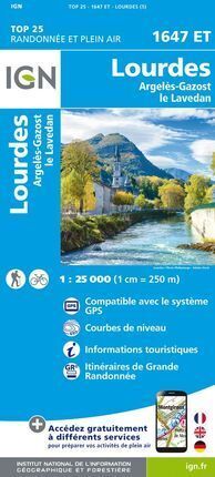 1647 ET LOURDES 1:25.000- TOP 25 IGN