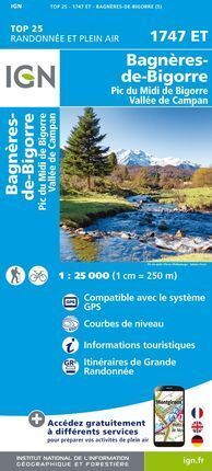 1747 ET BAGNÈRES-DE-BIGORRE 1:25.000 -TOP 25 -IGN
