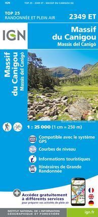 2349 ET MASSIF DU CANIGOU 1:25.000 -TOP 25 IGN