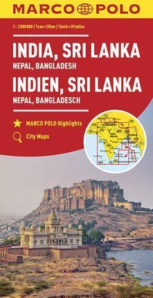 INDIA - SRI LANKA - NEPAL - BANGLADESH 1:2.500.000