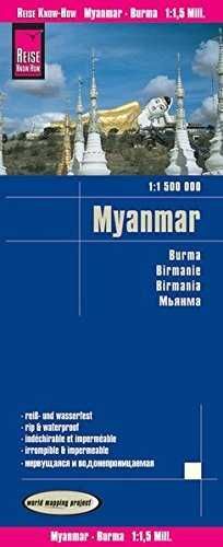 MYANMAR ( BIRMANIA ) 1:1.500.000 IMPERMEABLE