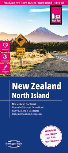 NUEVA ZELANDA ISLA NORTE 1:550.000 IMPERMEABLE