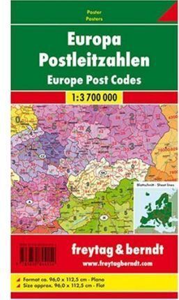 EUROPA CON CODIGOS POSTALES INGLES 1:3.700.000 - 1