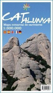 CATALUNYA MAPA COMARCAL DE CARRETERES PLEGAT LANDAMAPS