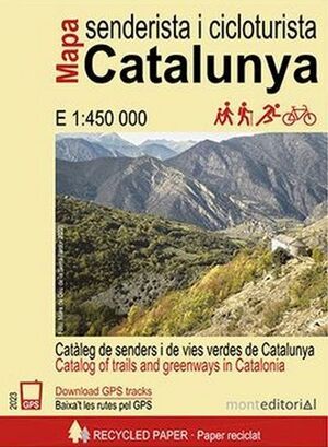 MAPA SENDERISTA I CICLOTURISTA CATALUNYA 1:450.000 (MAPA MONTEDITORIAL)