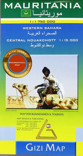 MAURITANIA 1:1.750.000 WESTERN SAHARA GEOGRAPHICAL -GIZIMAP